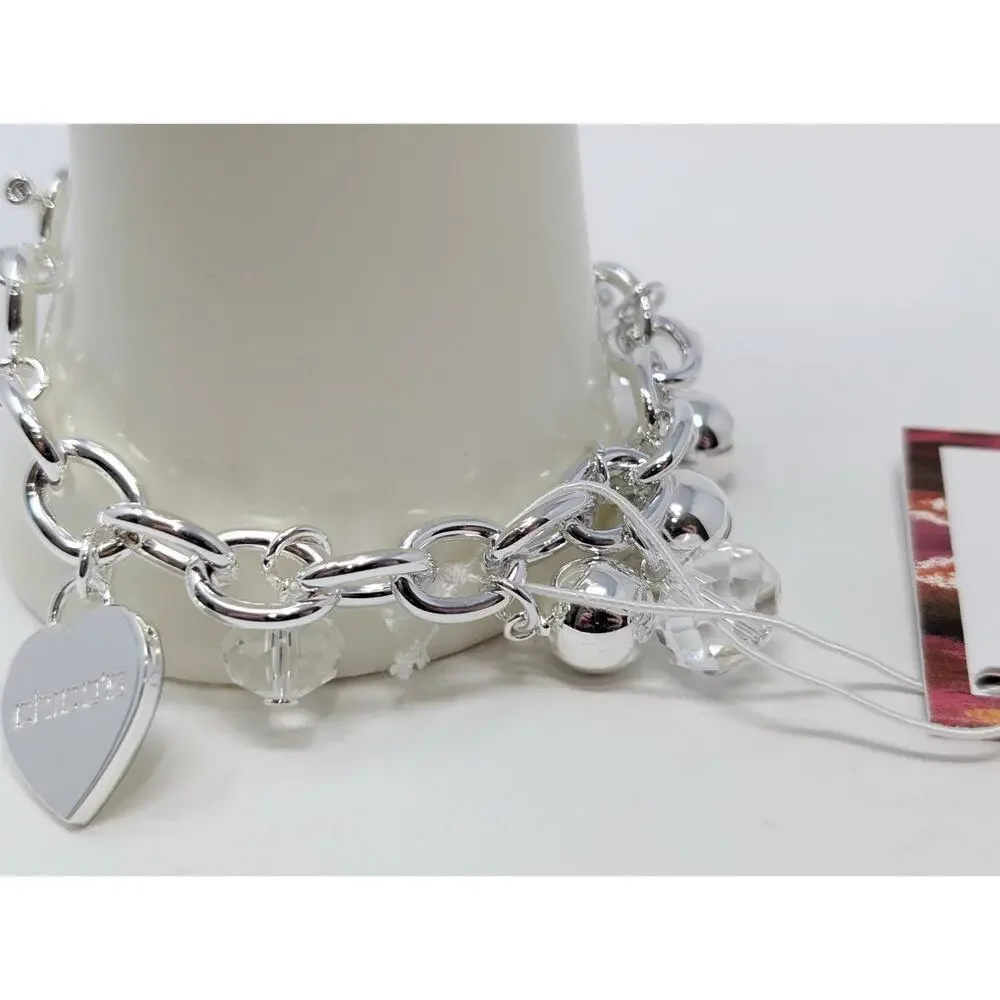 Chico's Bracelet Charm VIP Charmed Life Silver Tone Beaded 8